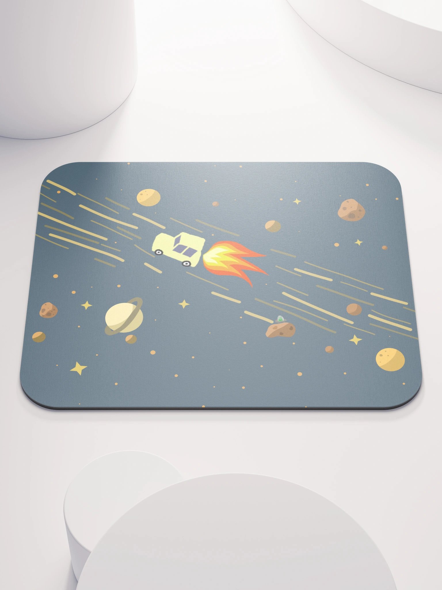 Night Sky Rocket Powered Cars Mousepad product image (1)