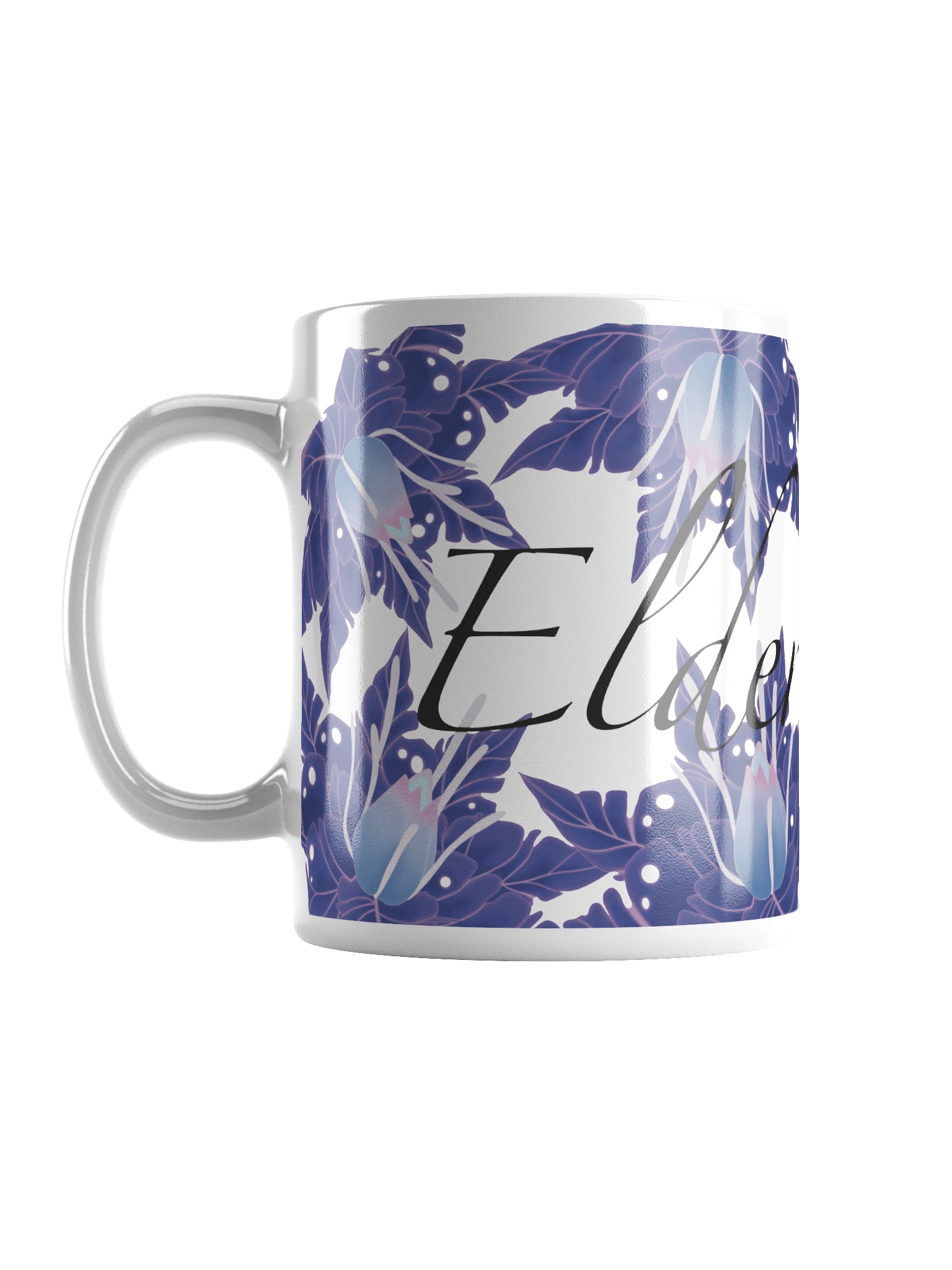 Floral Border White Glossy Mug product image (2)
