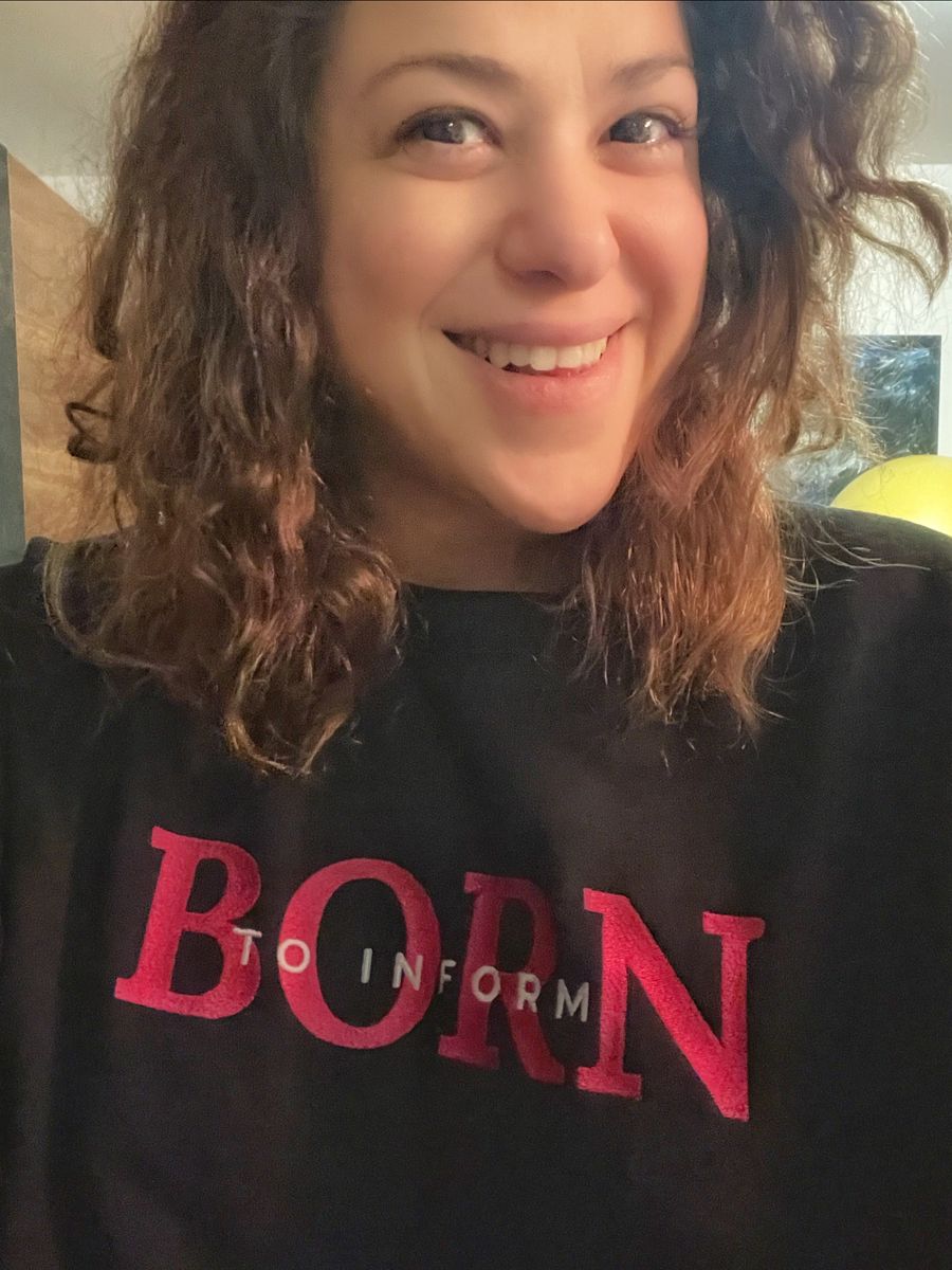 Born to Inform Manifestor Embroidered Sweatshirt (Pink) product image (6)