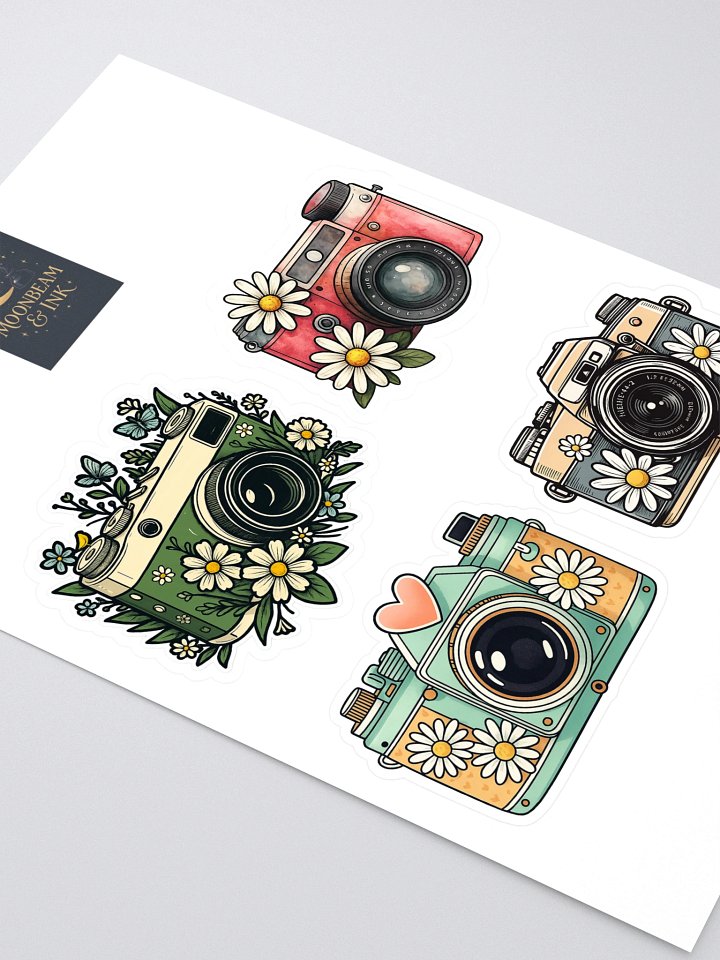 Vintage Floral Cameras Sticker Sheet product image (2)