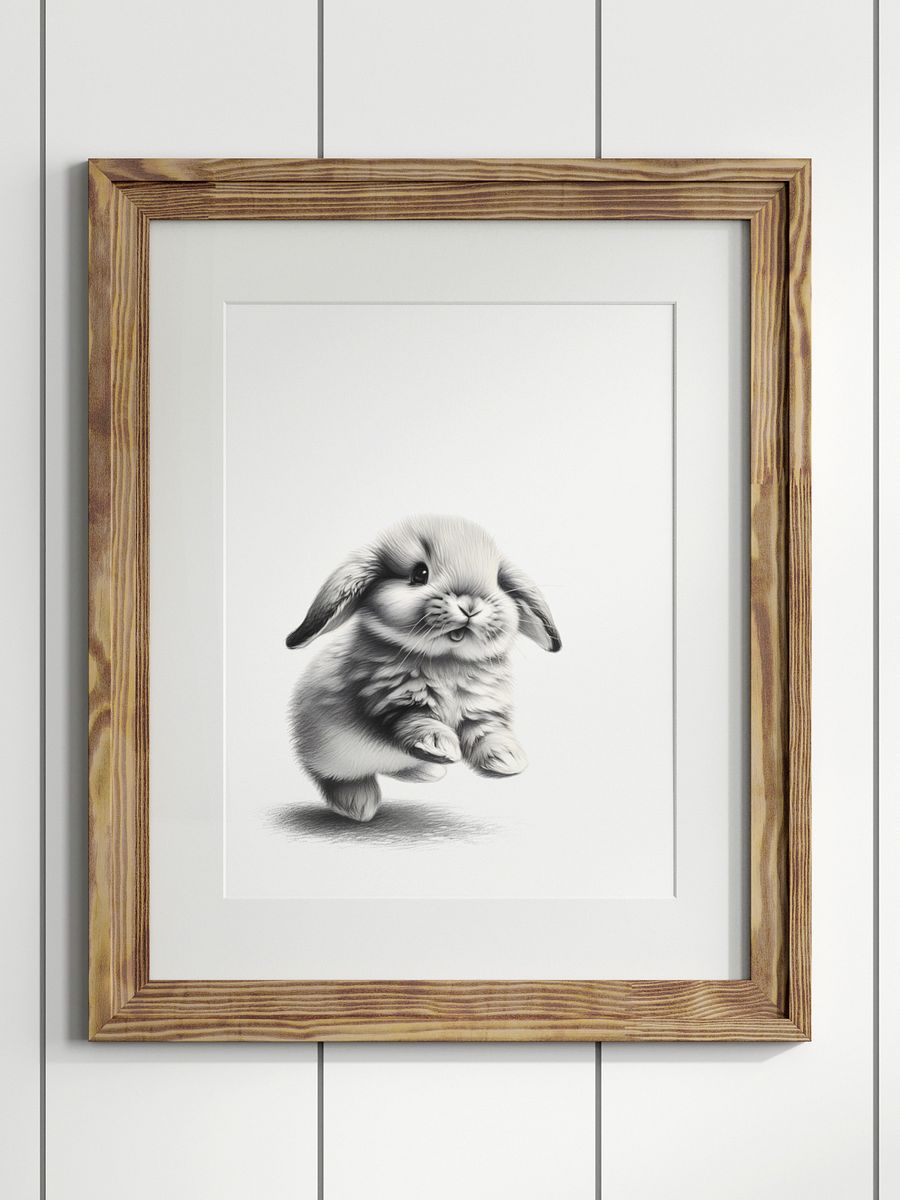 Woodland Lop Eared Bunny Print A203 product image (1)