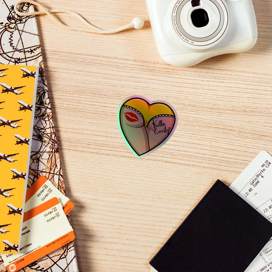 YELLOW HEART BUTT STICKER product image (5)