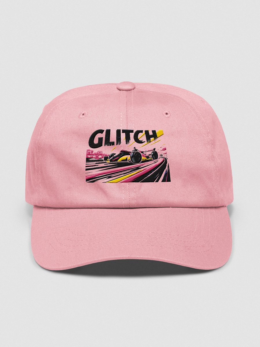 Digital Distortion Race Car | Glitch Art Print Cap product image (1)