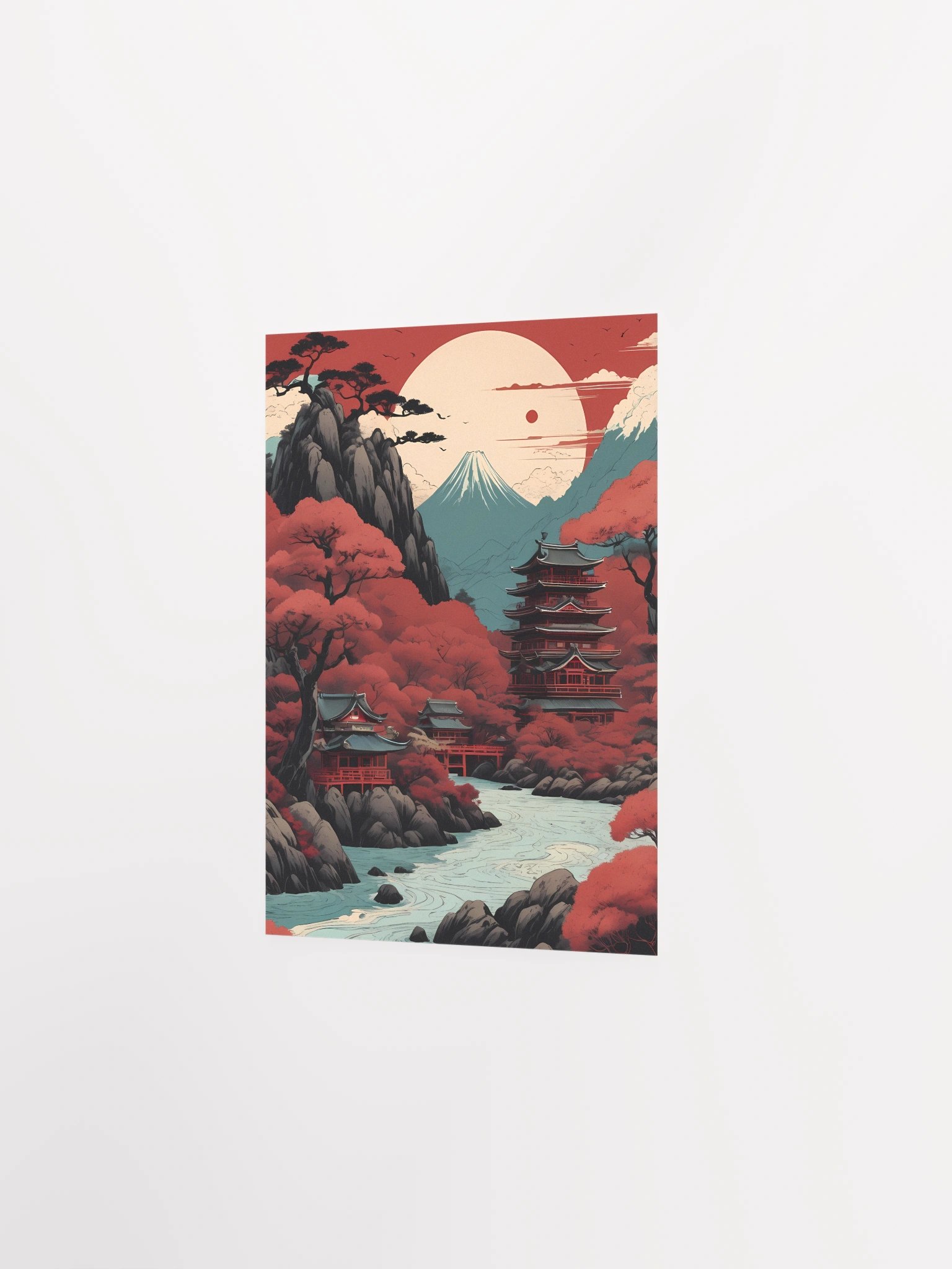 Serene Sunlit Pagodas Poster product image (3)