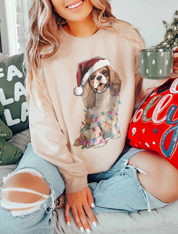 Funny Cavalier King Charles Spaniel Christmas Sweatshirt for Cavalier Spaniel Paw-rents product image (16)