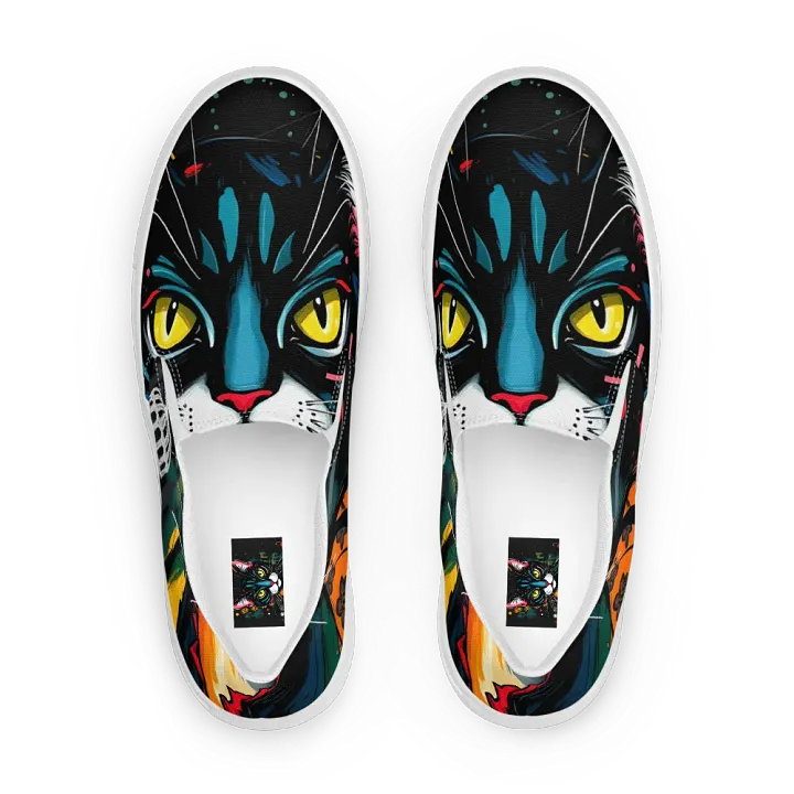 Men's mysterious feline slip on canvas shoes product image (1)