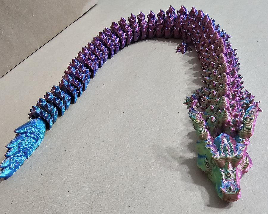 Flexi Dragon Toy – Articulated Fidget Dragon in Multiple Colors – 3D Printed Fantasy Creature Gift for Kids & Adults product image (4)