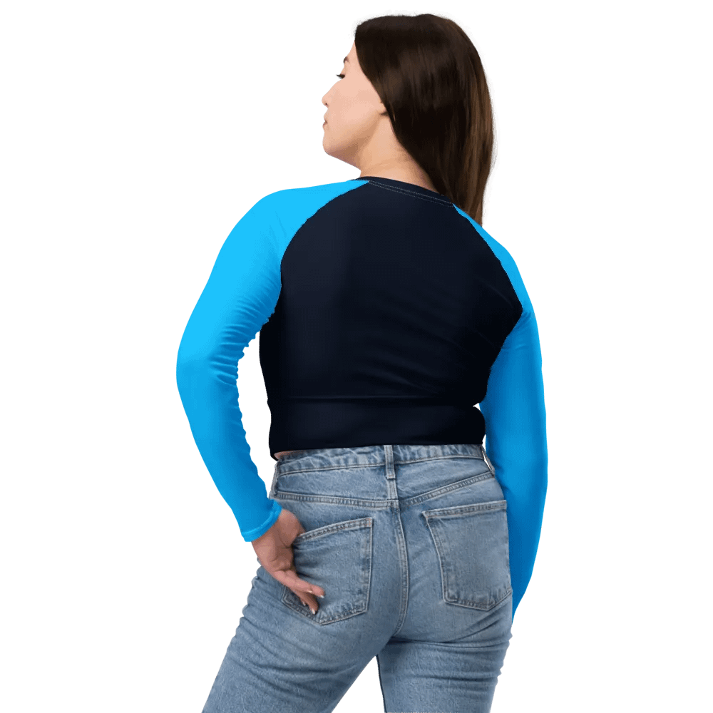 Sassy Blue Block Crop Shirt product image (2)