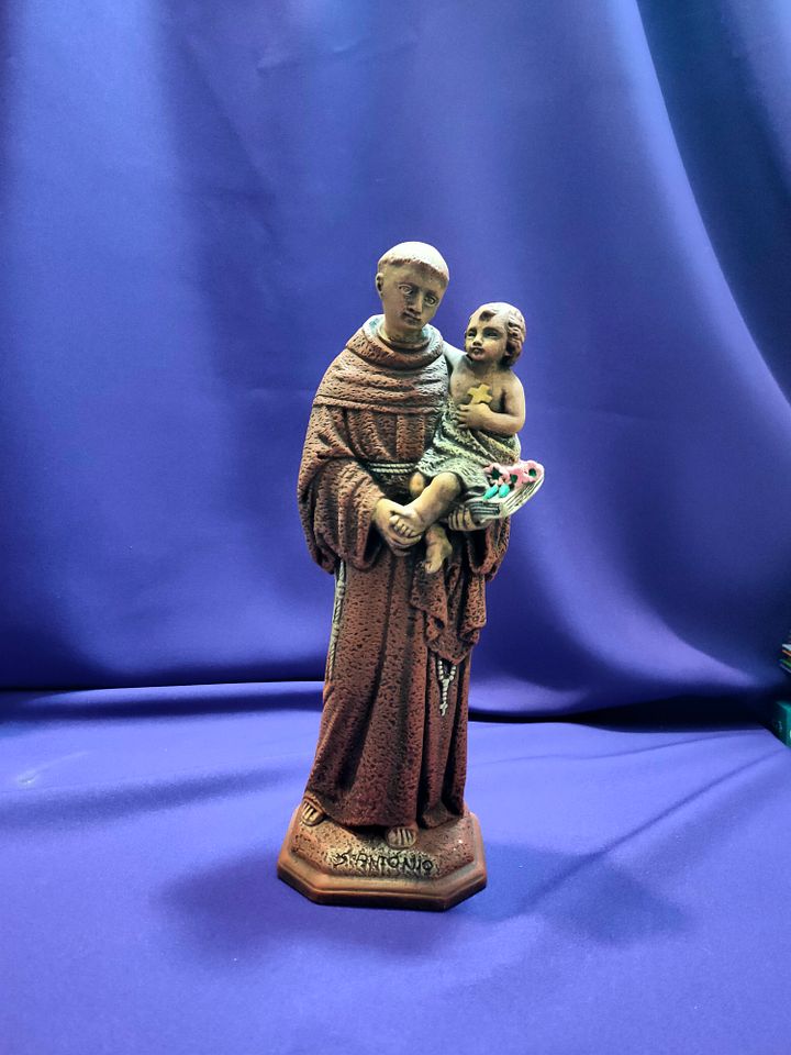 Santo António, peça decorativa única e vintage, figura religiosa, feita à mão, santo padroeiro, santo casamenteiro, tradição religiosa product image (1)