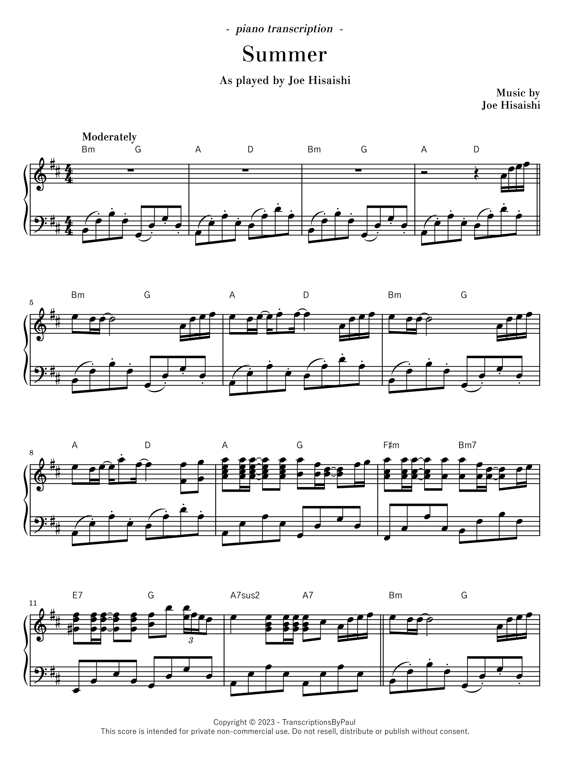 Summer - Joe Hisaishi product image (1)