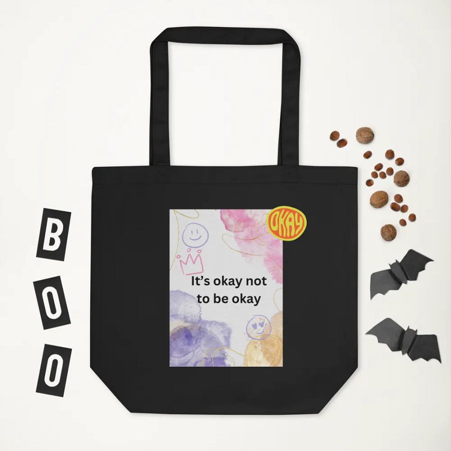 Black Tote Bag With Quote product image (6)