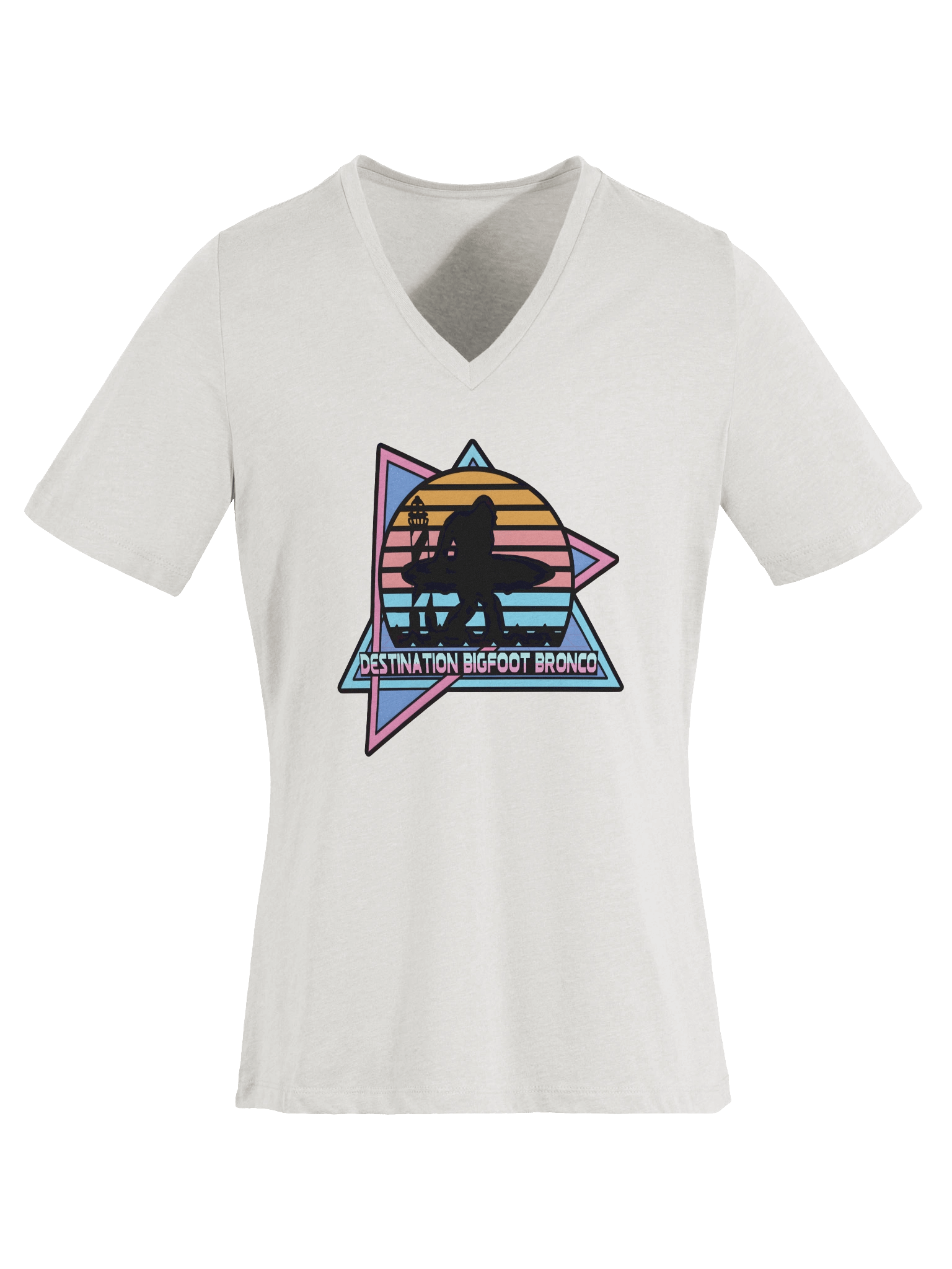 Destination Bigfoot Bronco Retro-Inspired Bella+Canvas Women's Relaxed V-Neck T-Shirt (Multiple Colors Available) product image (49)