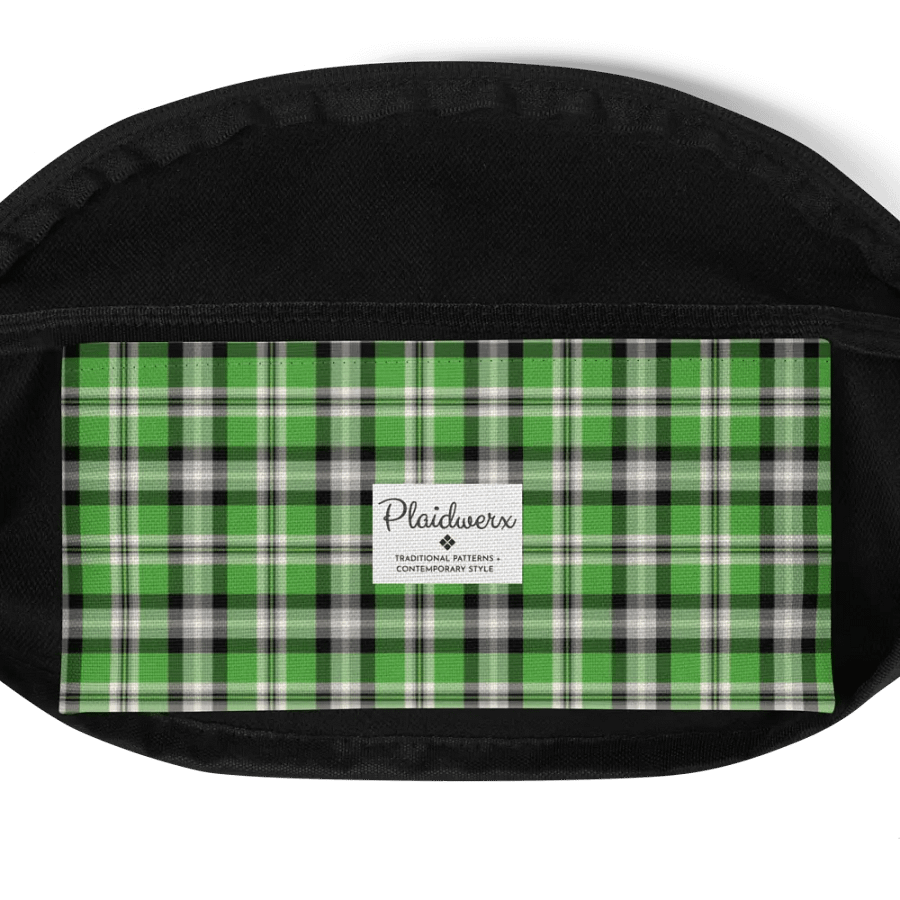 Bright Green, Black, and Gray Plaid Fanny Pack product image (6)