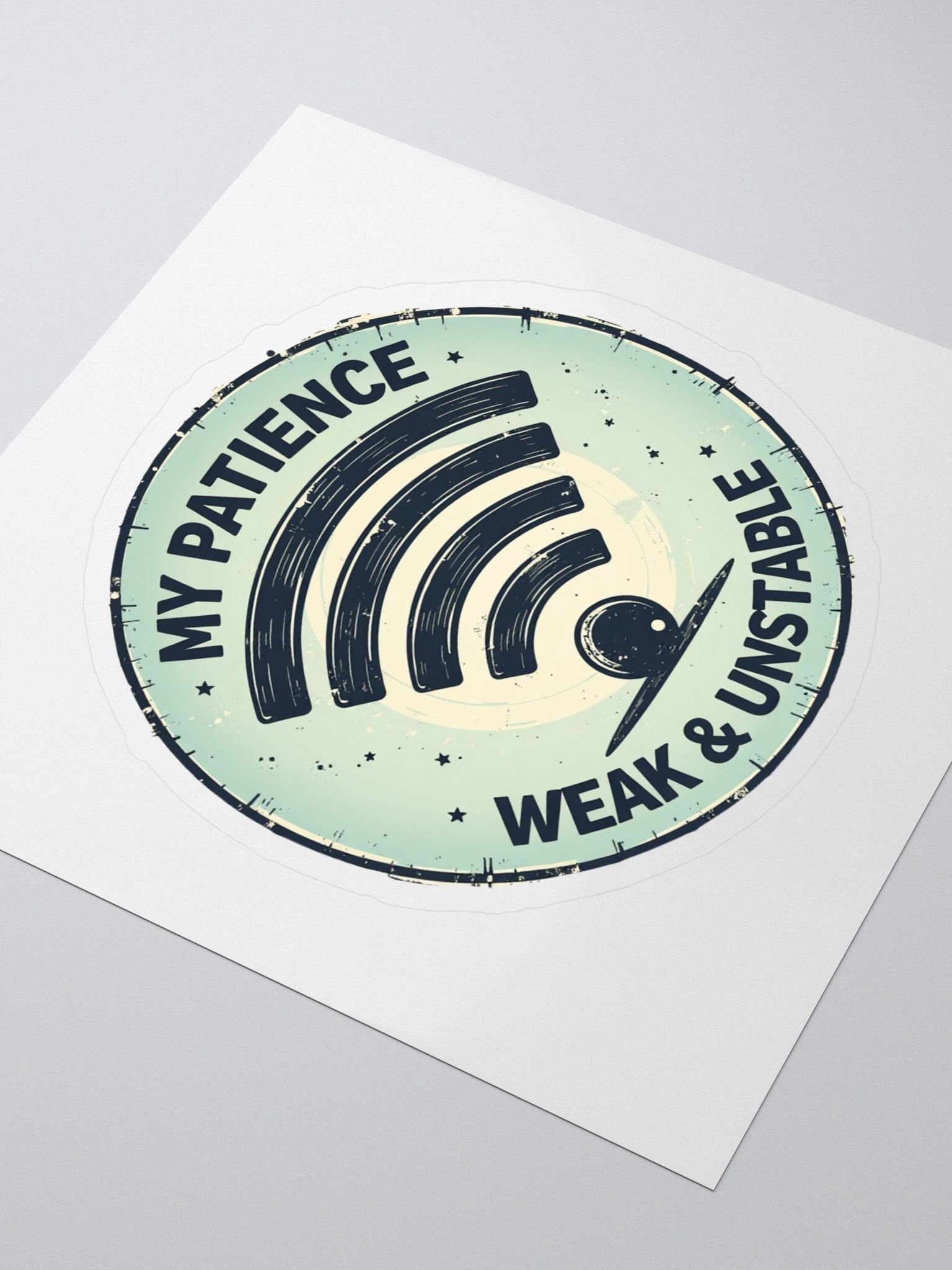 Vintage Wi-Fi Patience Kiss Cut Stickers product image (3)