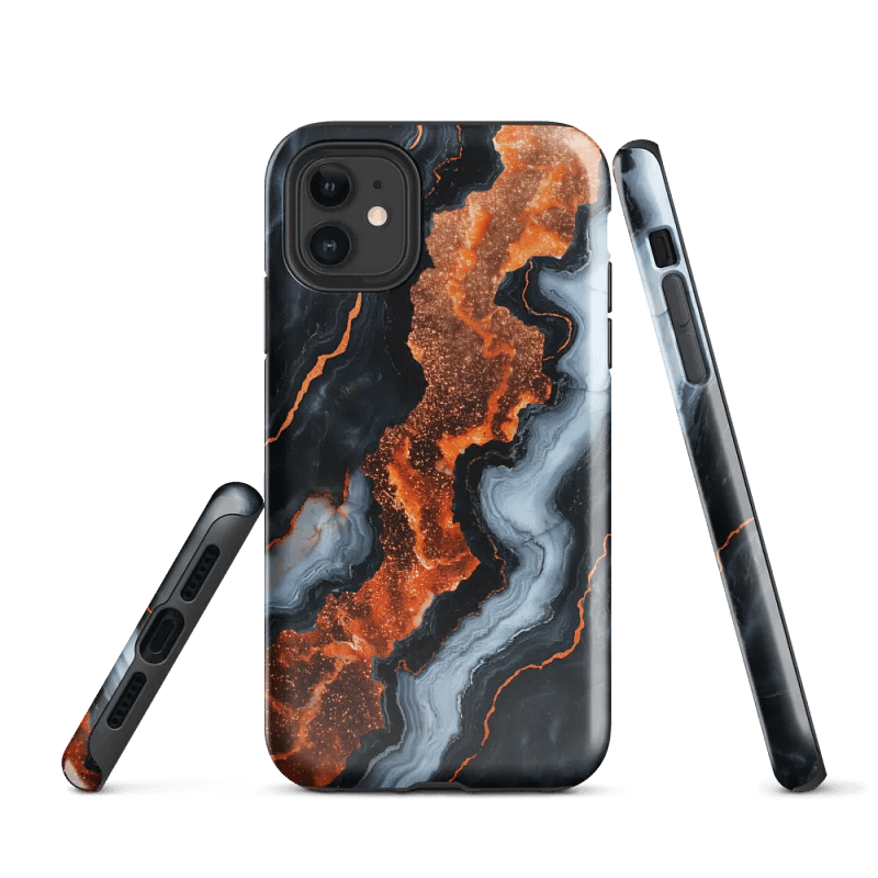 Black Copper Marble Effect - Tough Phone Case