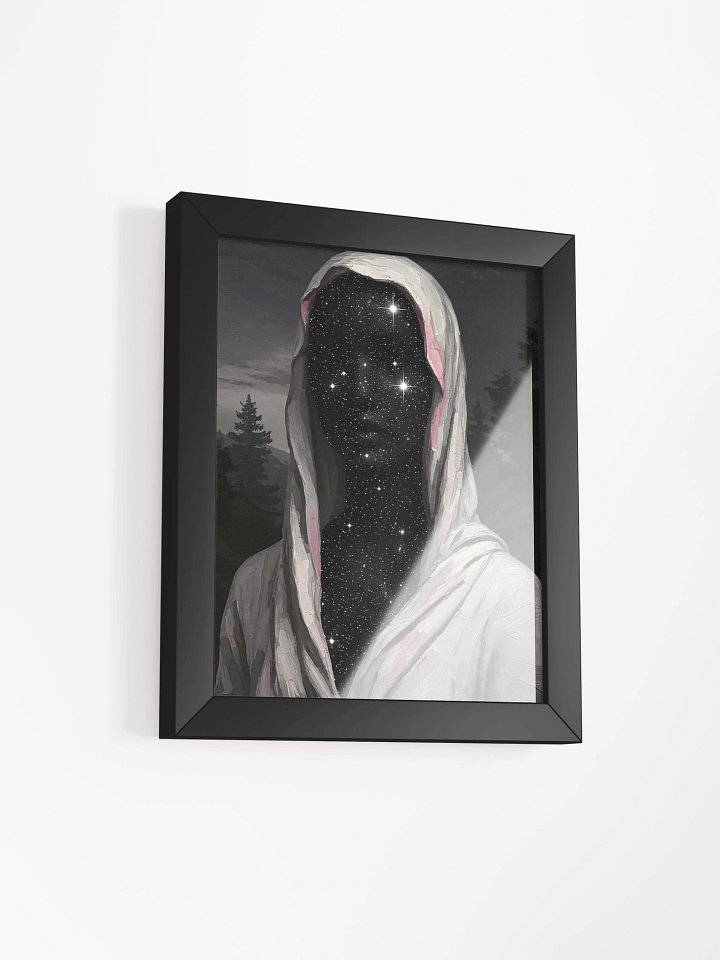 Celestial Being Surreal Art, Starry Night Sky Hooded Figure, Dark Academia Aesthetic Cosmic Portrait, Ethereal Space Galaxy Wall Art product image (7)