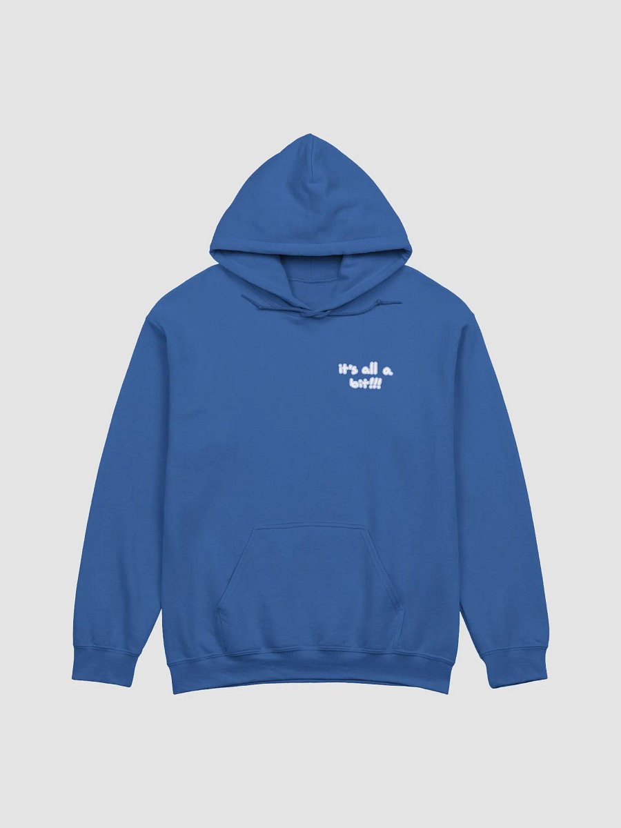 “It’s all a bit!!!” (sm. lined design, #BDCAEF) classic hoodie product image (68)