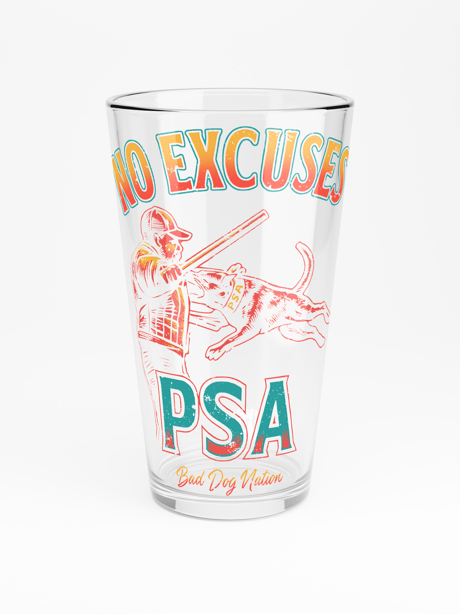 No Excuses - PSA - Shaker Pint Glass product image (3)