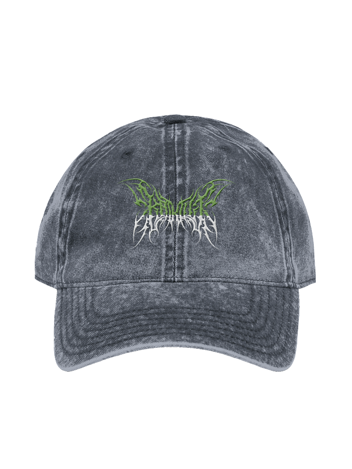 Kat Kult Vintage Wash Dad Hat (Green & White logo) product image (2)