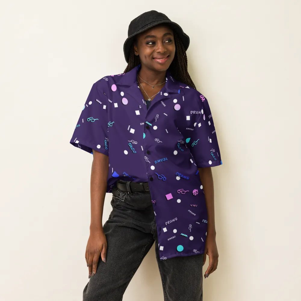 TacoDraws Retro Pattern Button-Up product image (5)