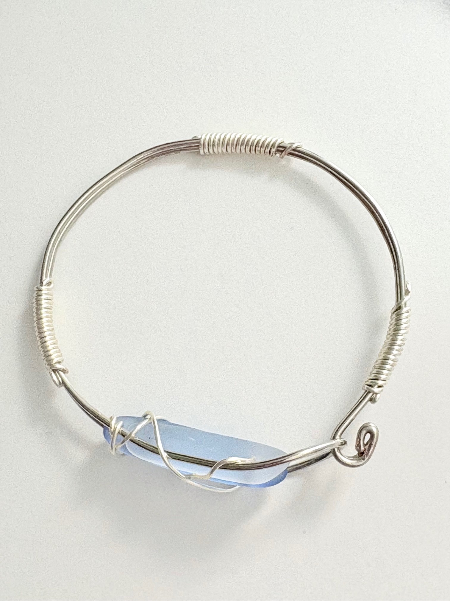 MFD-00185 | Ocean Whispers Wire-Wrapped Sea Glass Bracelet | Handmade 6.5" Coastal Charm by Monique Faella Designs™ product image (4)