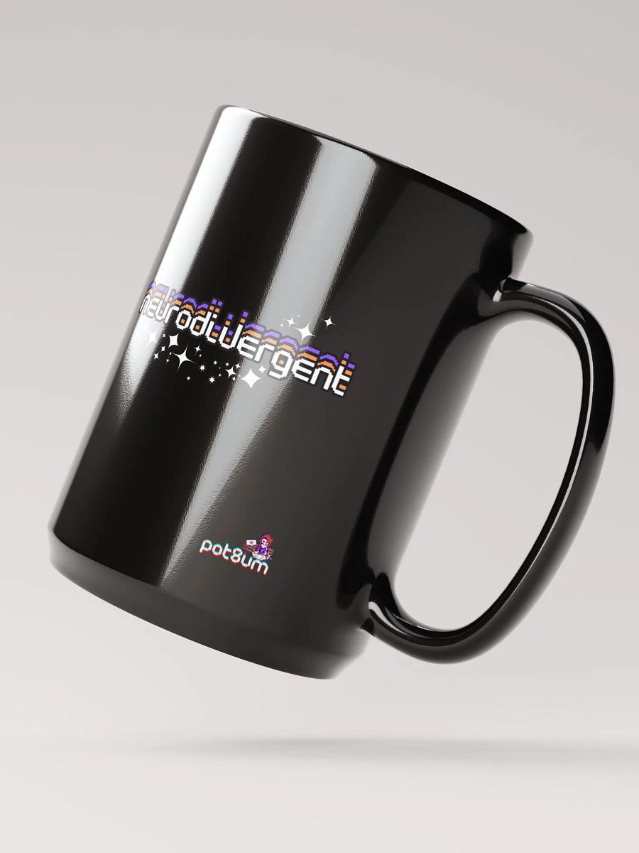 NEURODIVERGENT black glossy mug product image (3)