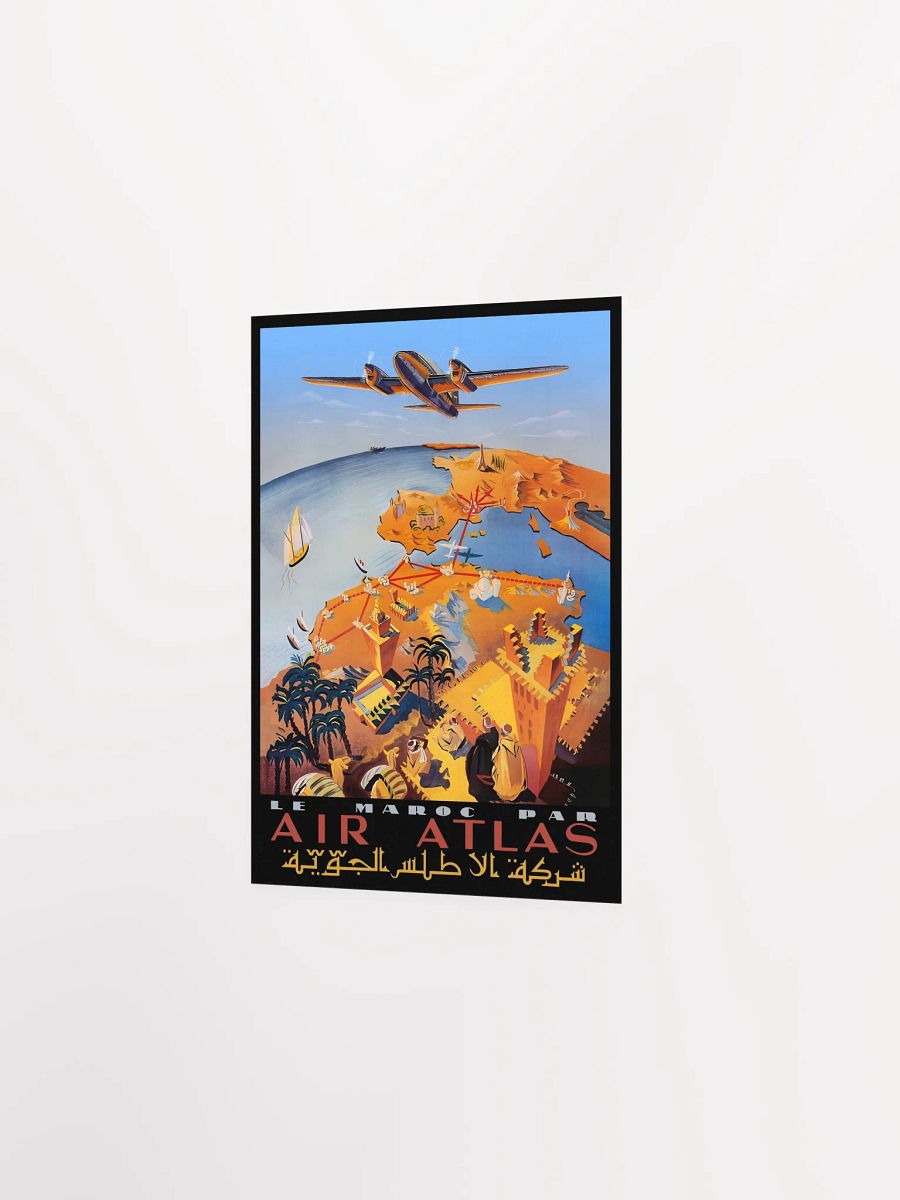 Morocco, Air Atlas, 1951 (Very Rare poster, Enhanced) — retro travel poster, vintage travel print product image (8)