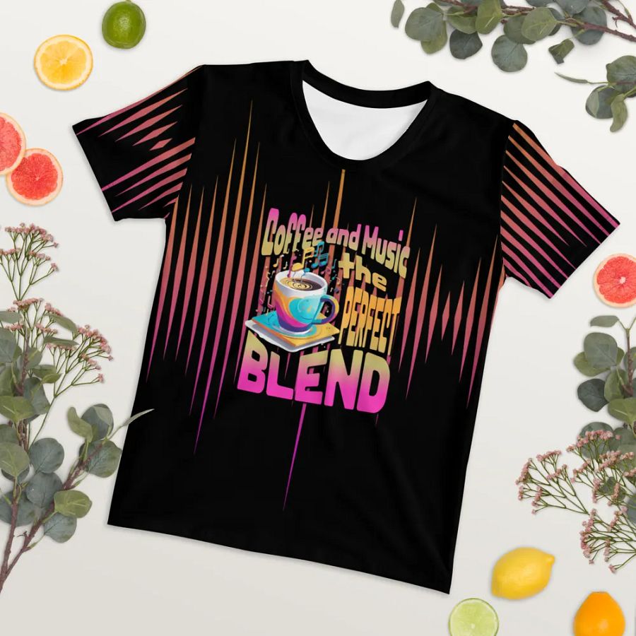 Coffee and Music the Perfect Blend All Over Print T-shirt product image (7)
