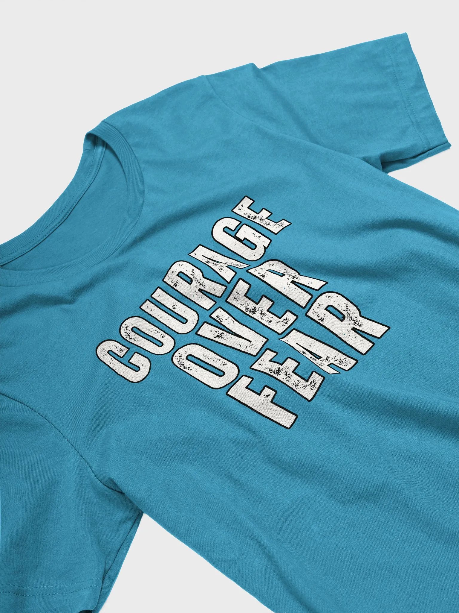 Courage Over Fear Distressed Bella Canvas T-shirt product image (3)