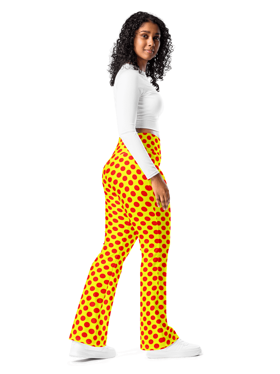 Red Polka Dots on Yellow Flare Leggings product image (3)