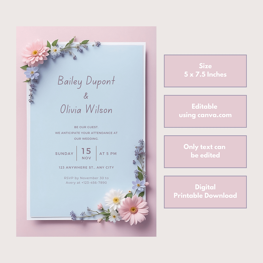 Elegant Save The Date Card - Dizynai (DSD-01) product image (2)