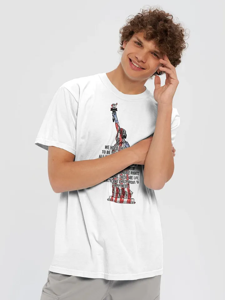Lady Liberty + Declaration Of Independence - Red + White + Blue - T-Shirt product image (2)