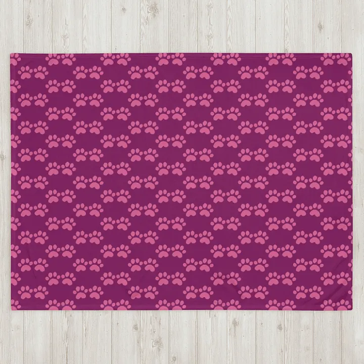 All Around Pink Paw Prints Throw Blanket product image (2)