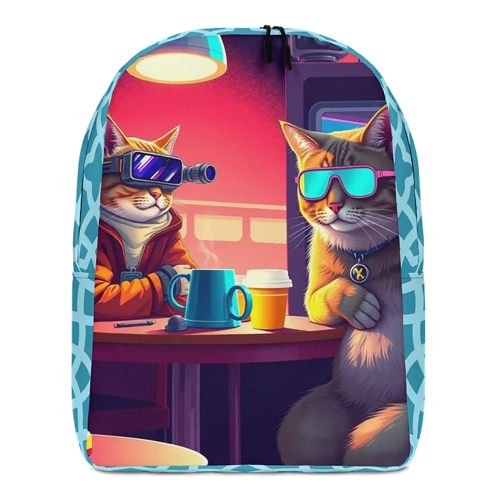Minimalist Backpack-Feline Futurism: The Caffeinated Duo product image (1)