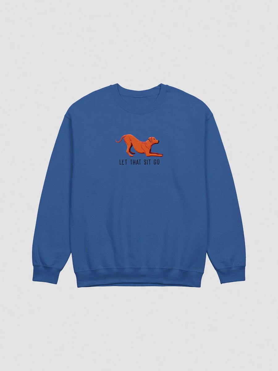 Let That Sit Go Sweatshirt (Embroidered) of a Rhodesian Ridgeback(Red) product image (4)