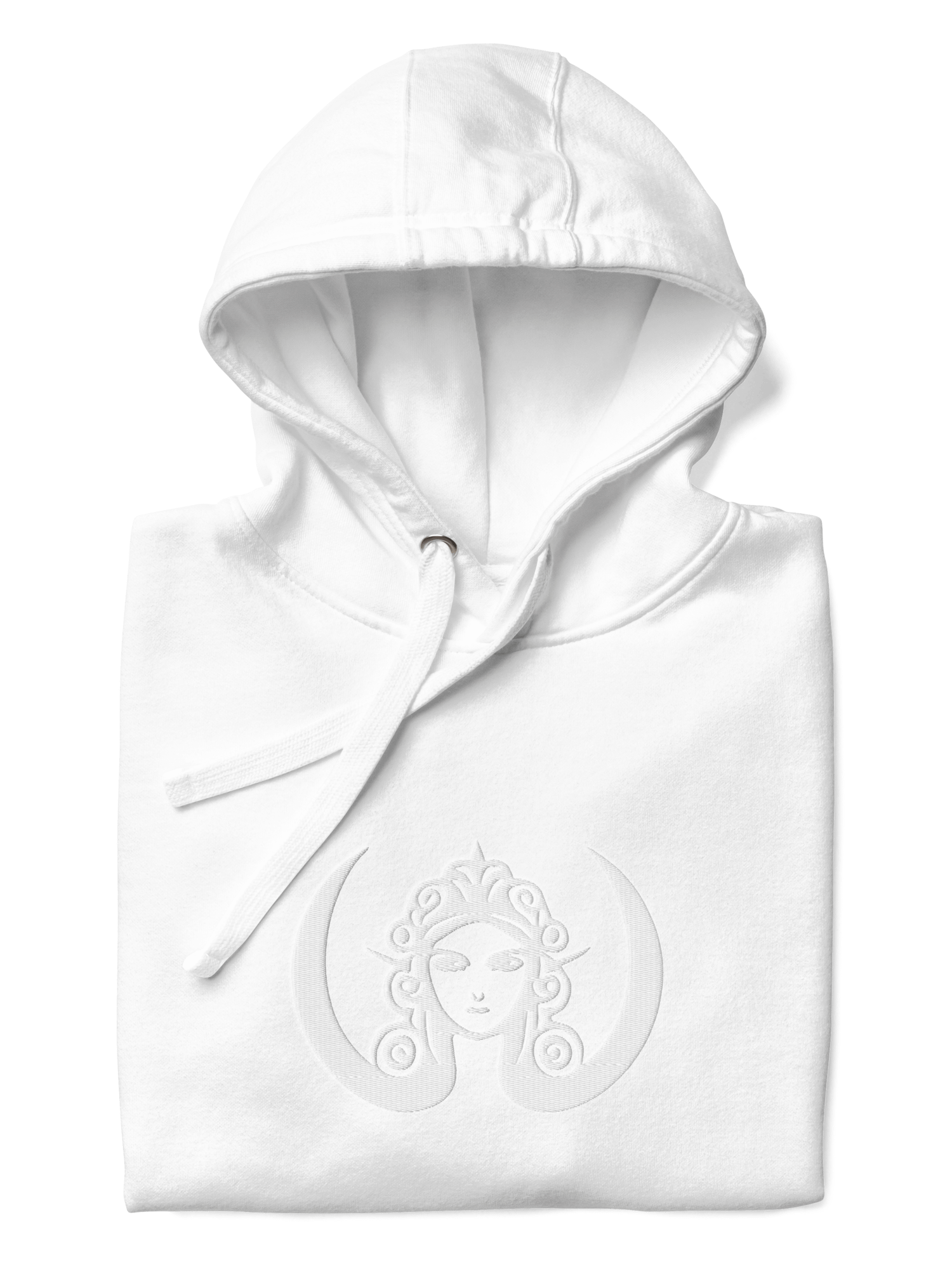 CIRCEMOON Signature Hoodie with Tonal Goddess Emblem, unisex, white product image (2)