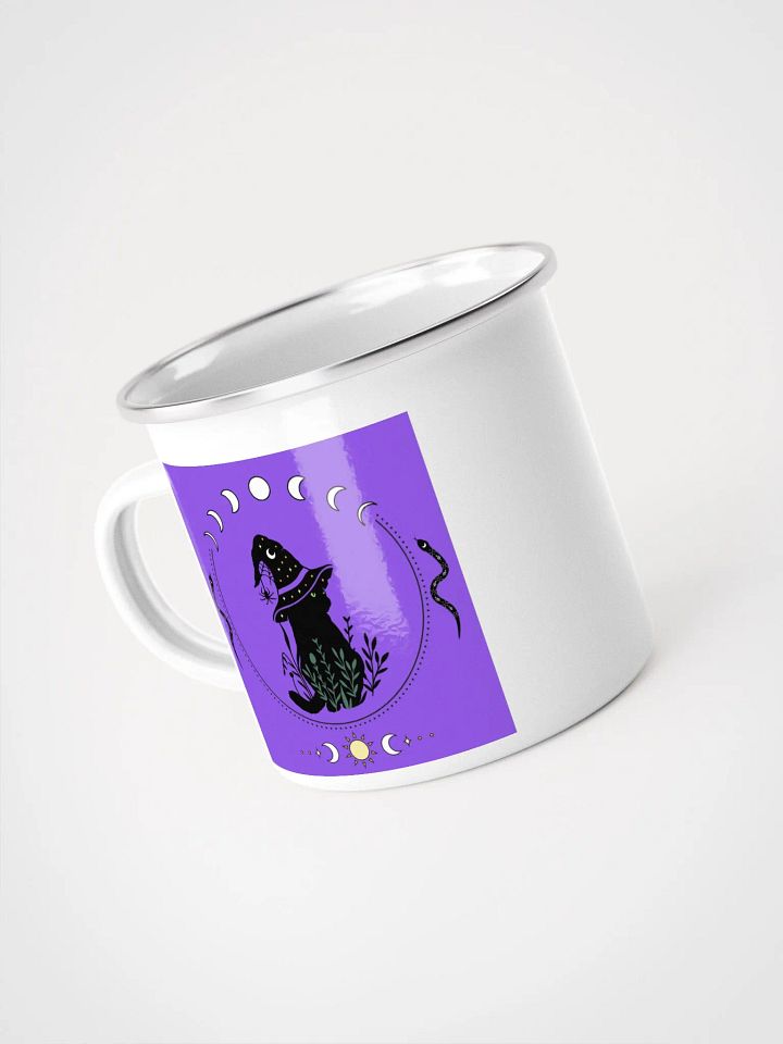 Witchy Cat & Moon Enamel Mug product image (1)