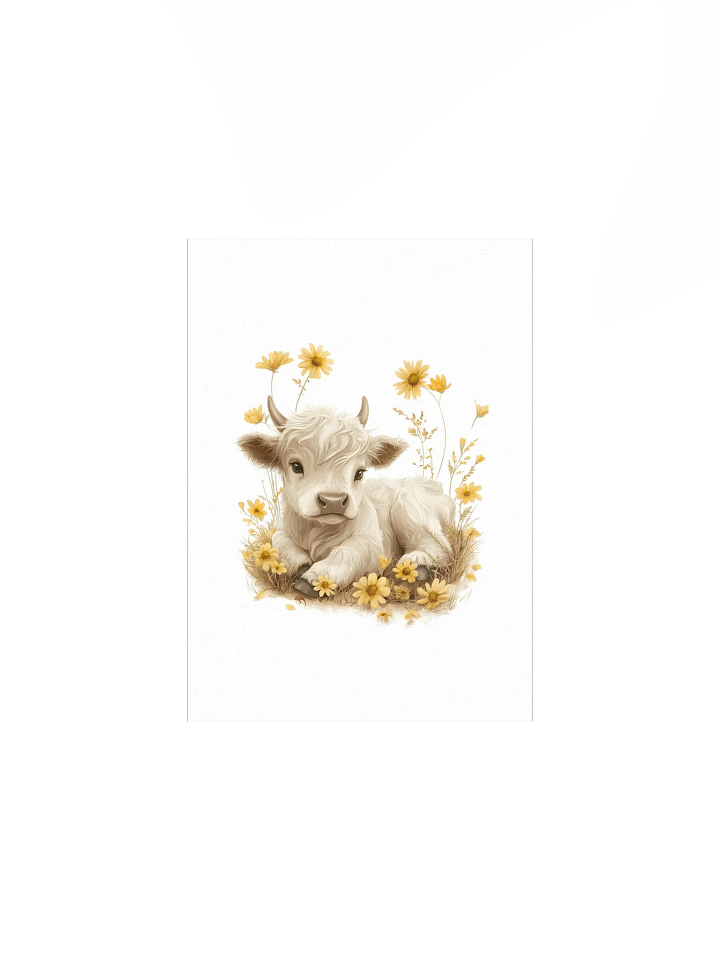 Highland Cow Yellow Wildflower Nursery Print product image (2)