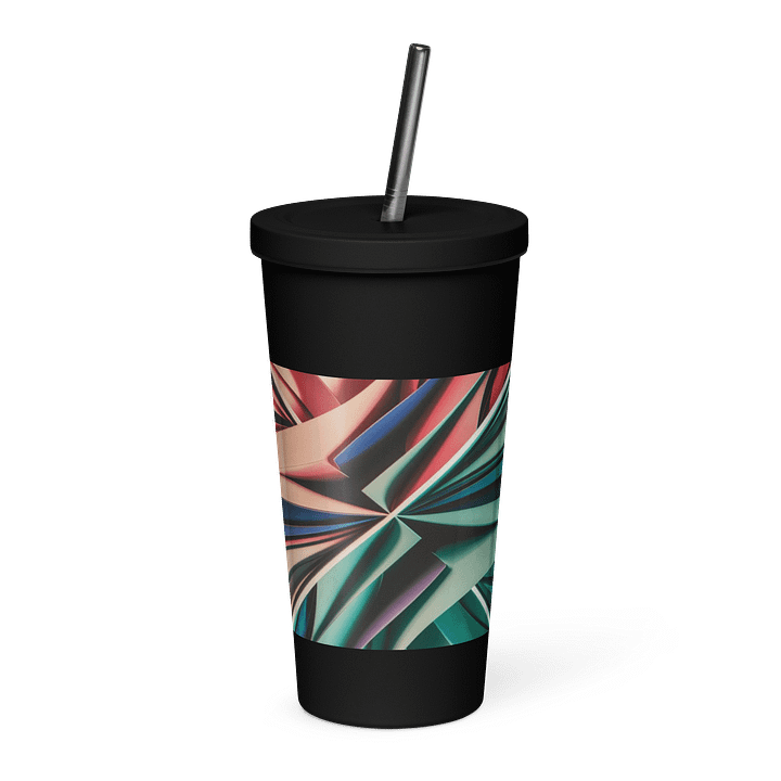 Graphic Grove 20oz Insulated Stainless Steel Tumbler with Straw - Exclusive Abstract Design product image (1)