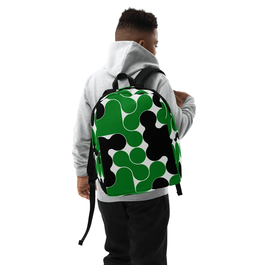 Green & Black Circles All-Over Print Minimalist Backpack product image (9)