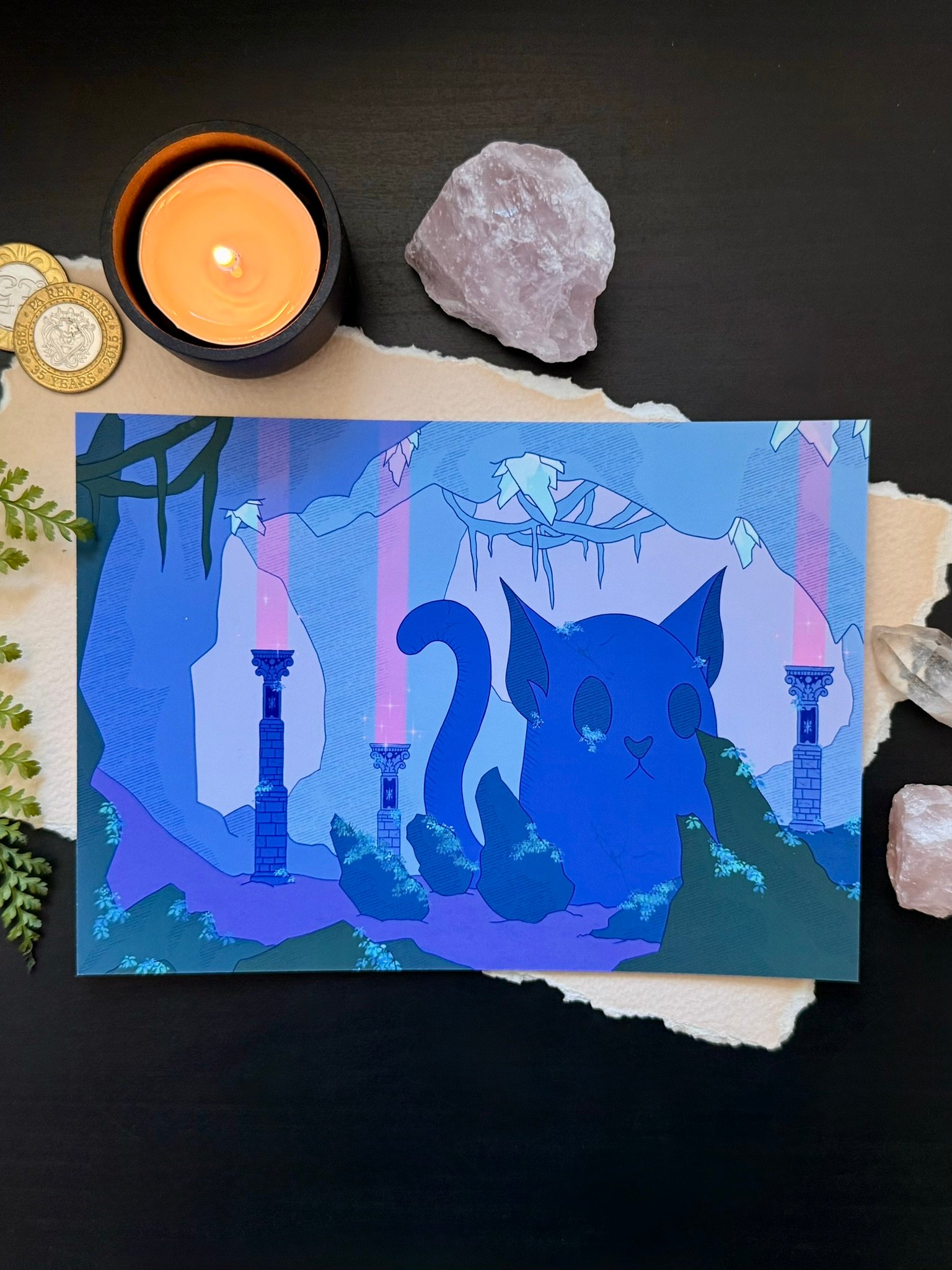 Cat Guardian - Stone Guardians Series - 5x7" Art Print product image (1)