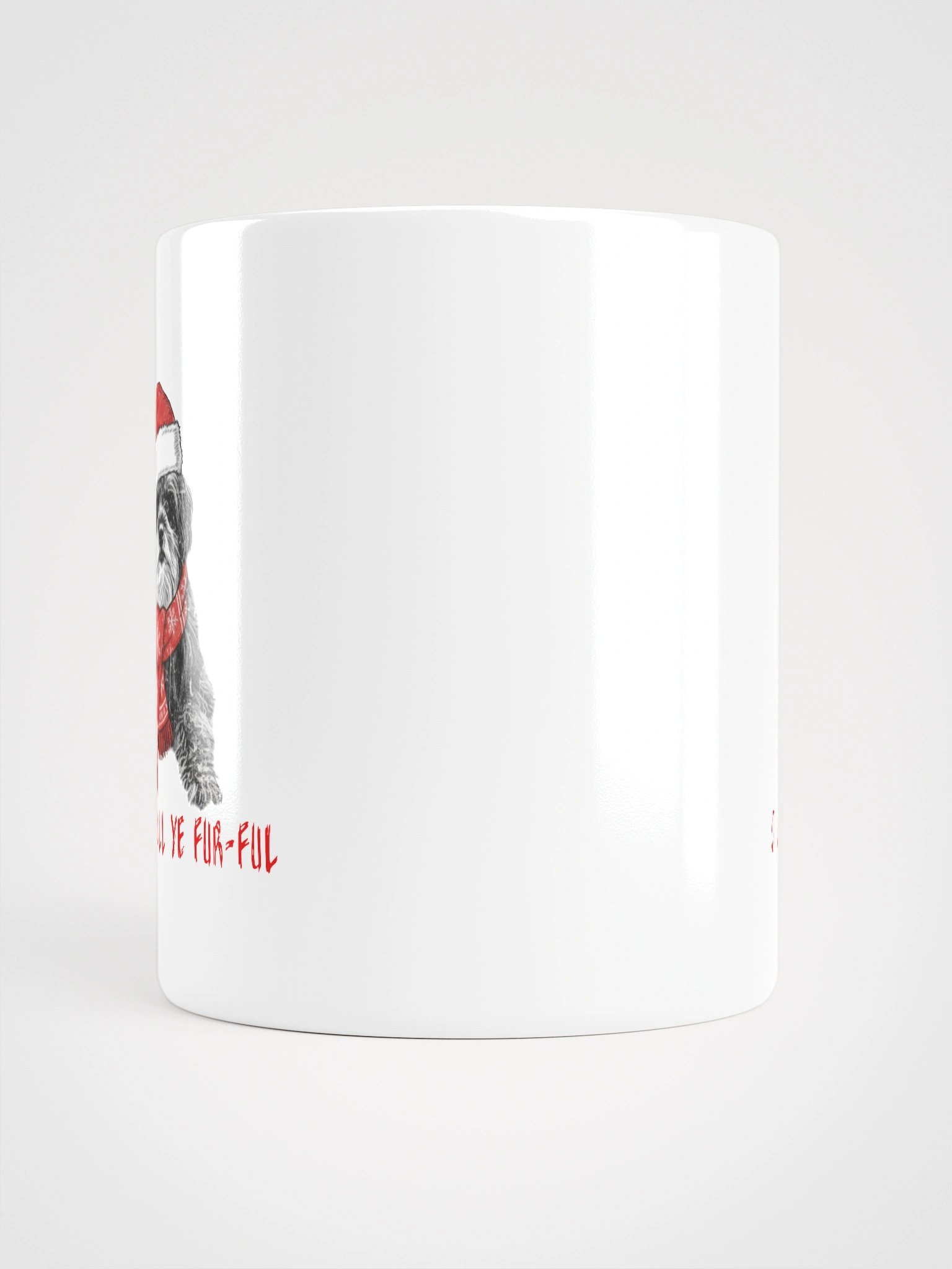 White Glossy Mug with Oh Come, All Ye Fur-ful product image (6)