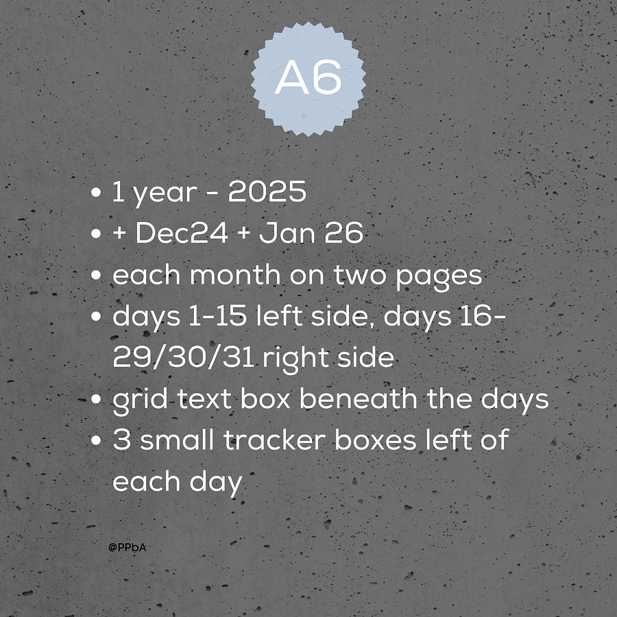monthly overviews - A6 - 2025 - horizontal layout product image (3)