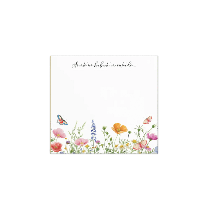 'Siento No Haberte Encontrado' Floral Butterflies Notepad product image (1)