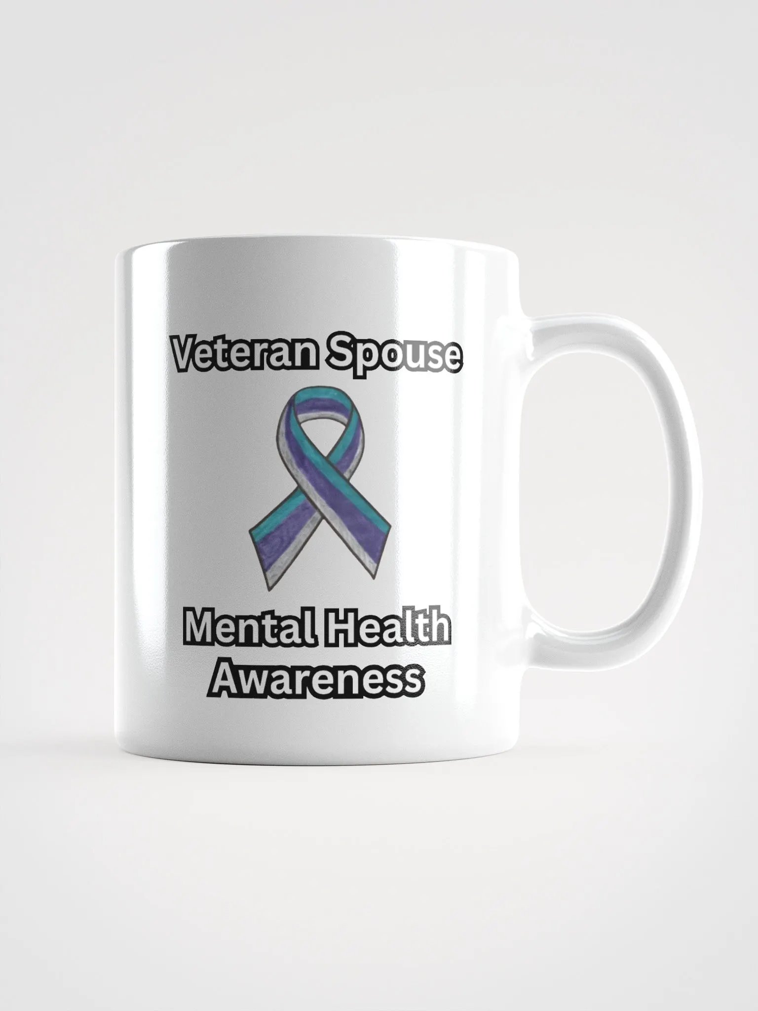Veteran Spouse Mental Health Awareness Ribbon Mug product image (2)
