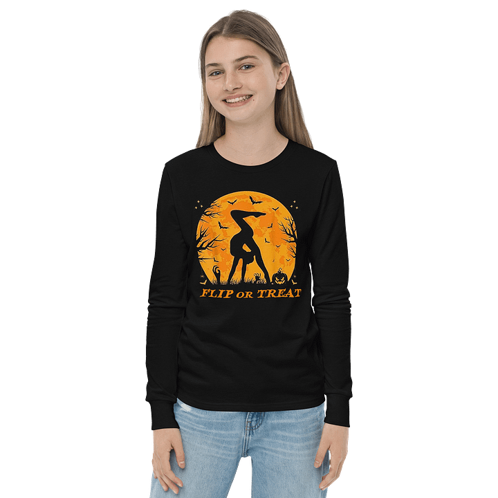 Gymnastics - Flip or Treat Kids Long Sleeve T-Shirt product image (2)