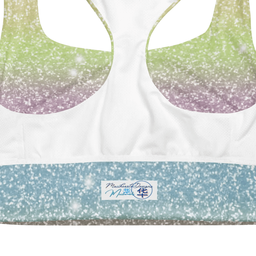 Glitter Unicorn Texture Design Longline Sports Bra - 11 product image (12)