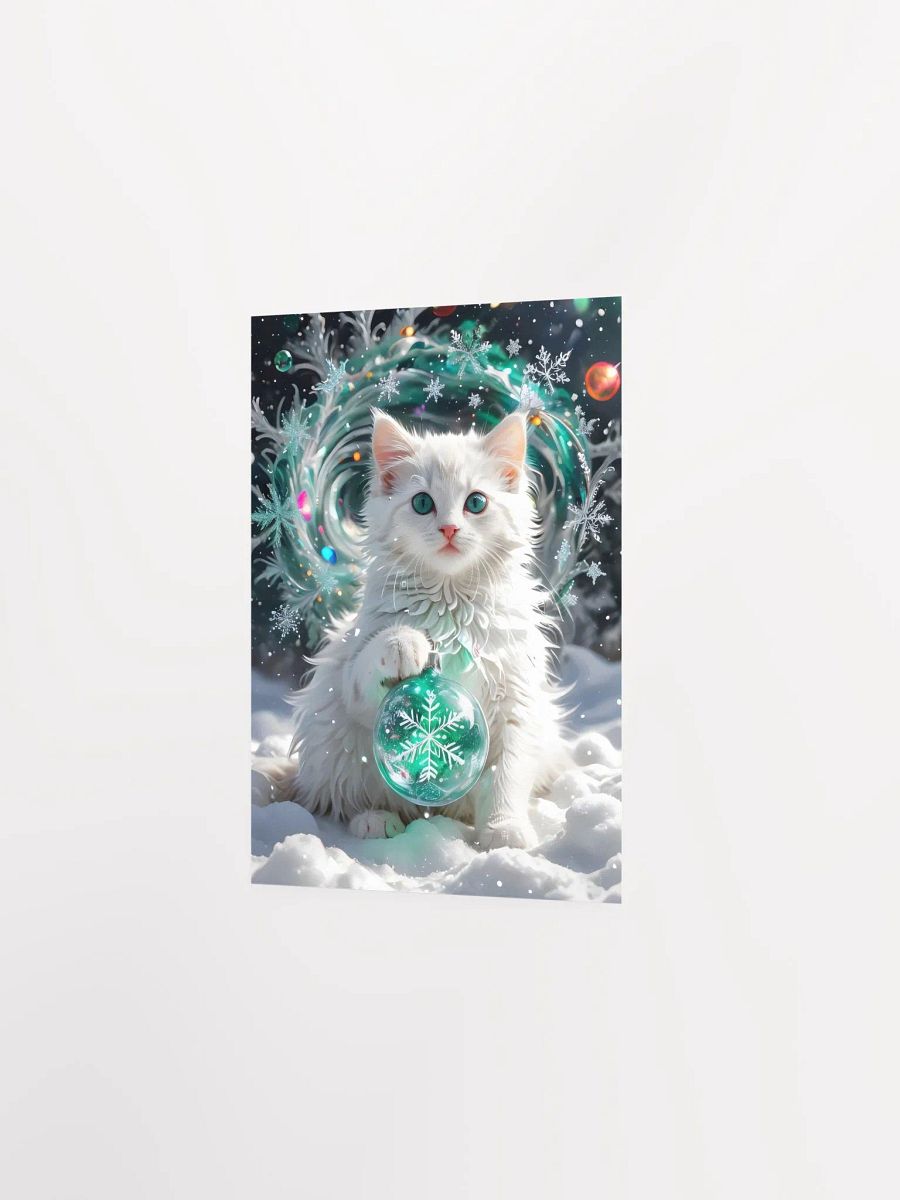 White Kitten with Snowflake Ornament Poster product image (6)