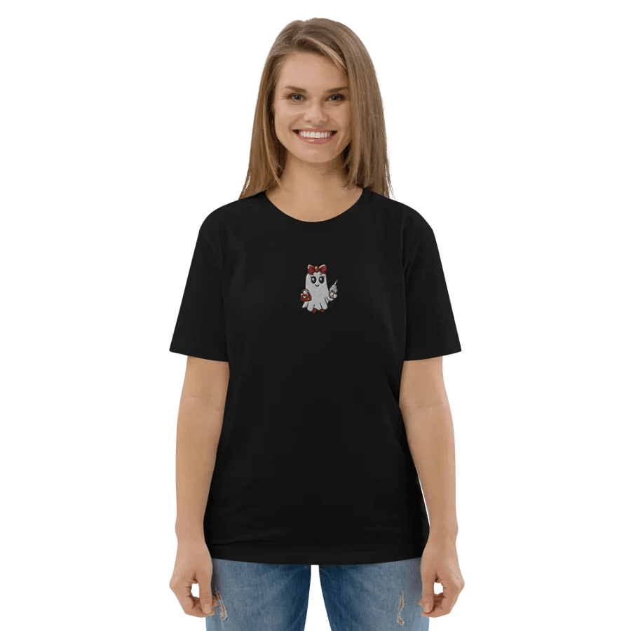 Stylish Ghost Embroidered Organic Cotton Regular Fit T-Shirt product image (9)