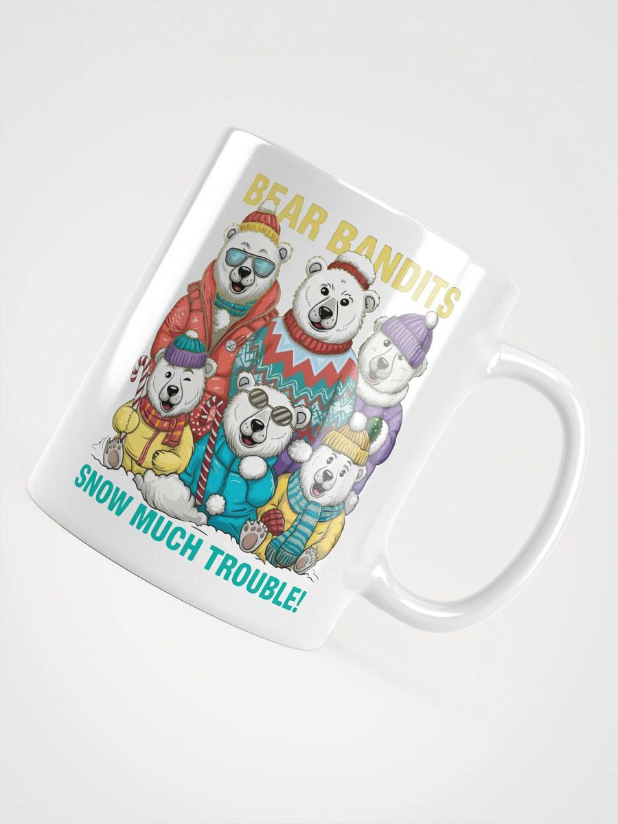 Bear Bandits of the North White Glossy Mug – Festive Polar Bear Design product image (10)
